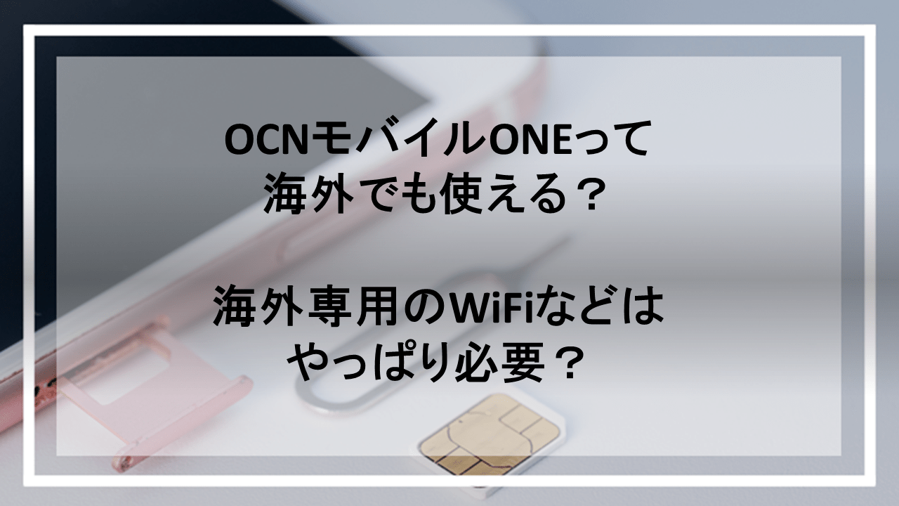 OCNモバイルONEって海外でも使える？海外専用のWiFiなどはやっぱり必要？